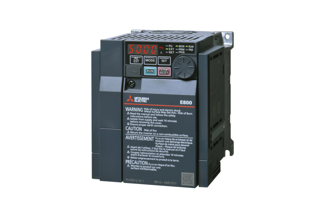 Inversor de FR-E800 Mitsubishi Electric 1 fase 50Hz 0.75kW 240V E820S-0050-4-60